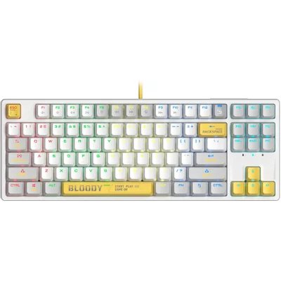 клавиатура A4Tech Bloody S87 Energy White Белый-желтый
