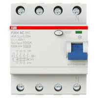 выключатель дифференциального тока ABB 30мА тип AC F204 4 полюса 25 А 2CSF204001R1250 Белый