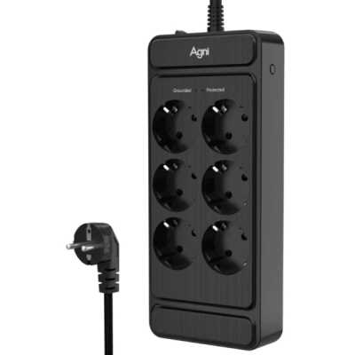 сетевой фильтр AGNI TP-FS6E-5m-black черный