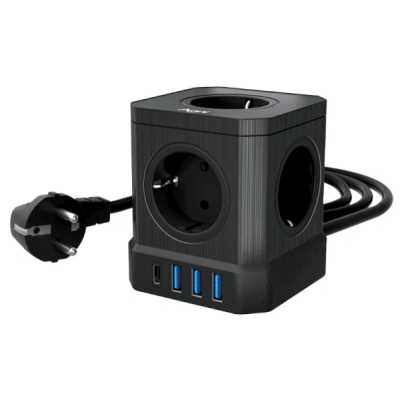 сетевой фильтр AGNI TP-VE4U5E-C-3m-black черный