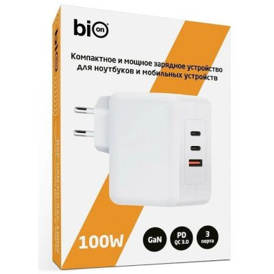 Cетевое зарядное устройство Bion BXP-GAN-PD-A2C-100W