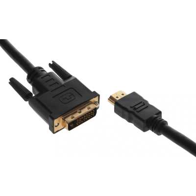 кабель Buro HDMI-19M-DVI-D-1.8M Черный