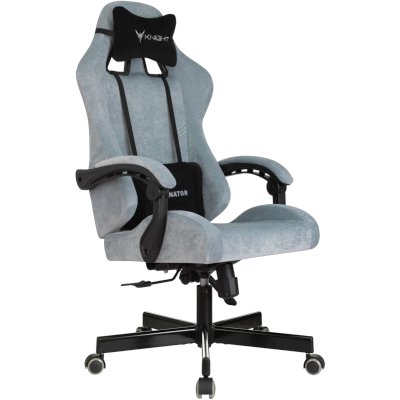 игровое кресло Бюрократ KNIGHT TERMINATOR Grey-Blue серый-голубой