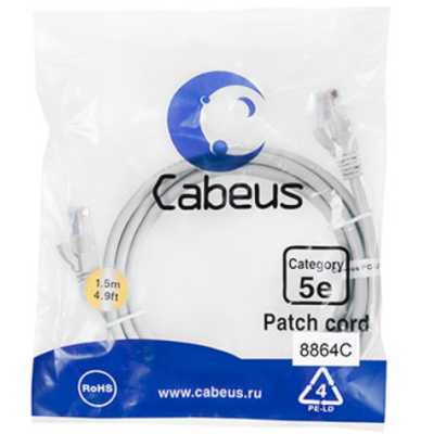 патч-корд Cabeus PC-UTP-RJ45-CAT.5E-1.5M-LSZH Серый