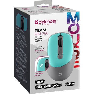 мышь Defender Feam MM-296 Mint Мятный