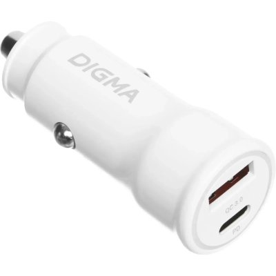 автомобильное зарядное устройство Digma DGC2C0HX12WH