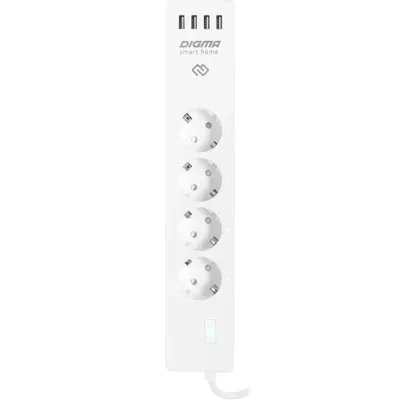 сетевой фильтр Digma DiPlug Strip 40 белый