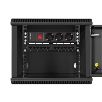 телекоммуникационный шкаф ExeGate EC-WM-6U.280.G.BLACK EX298624RUS Черный