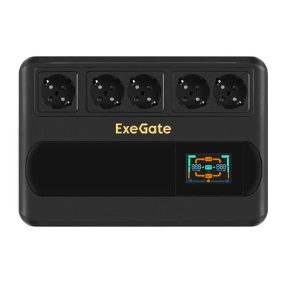 ИБП ExeGate Neo Smart BU-1000.LCD.AVR.5SH EX295686RUS Черный