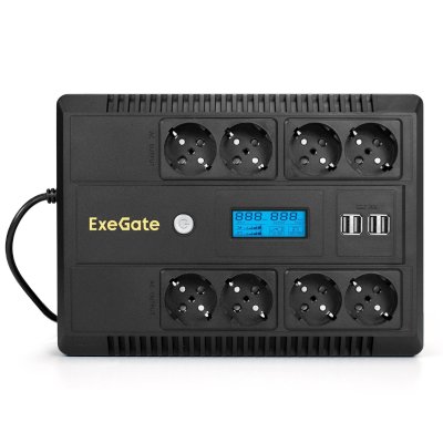 ИБП ExeGate Neo Smart LHB-850.LCD.AVR.8SH.CH.RJ.USB EX295014RUS Черный