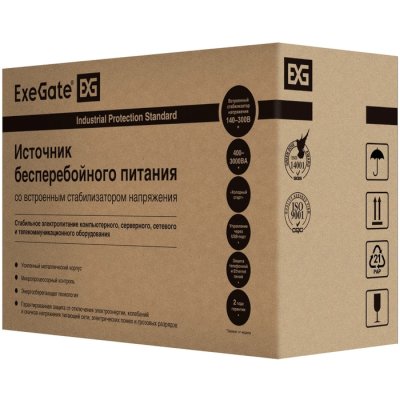 ИБП ExeGate Power Back BNB-600.LED.AVR.2SH Черный