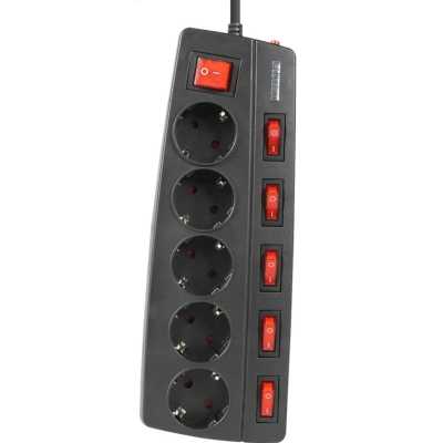 сетевой фильтр Filum FL-SPL5-3.0M-BL черный