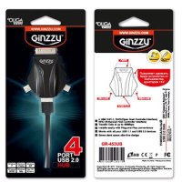 разветвитель USB Ginzzu GR-453UB черный