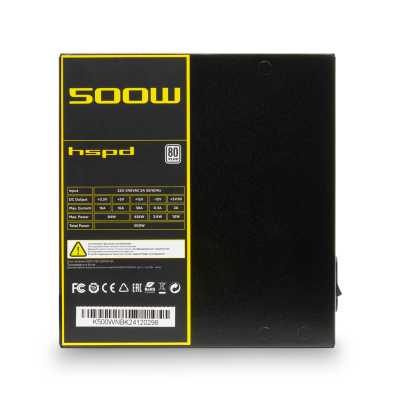 блок питания HSPD 500W HSK-500WN-BK Черный