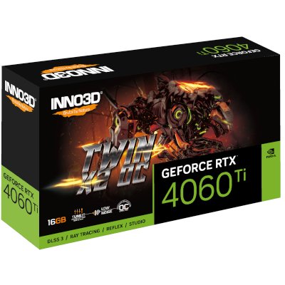 видеокарта Inno3D nVidia GeForce RTX 4060 Ti Twin X2 OC 16Gb N406T2-16D6X-178055N