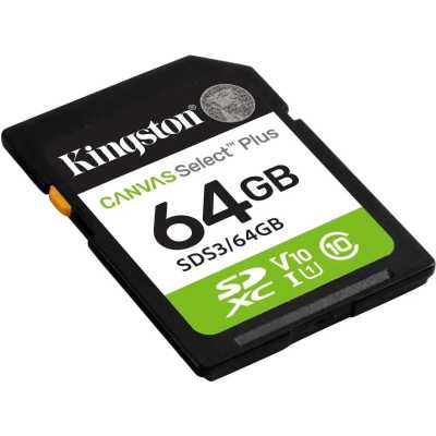 карта памяти Kingston Canvas Select Plus 64GB SDS3/64GB