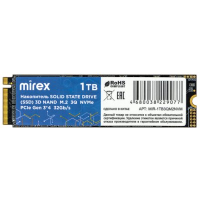 SSD диск Mirex 1Tb MIR-1TB3QM2NVM Черный