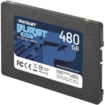 SSD диск Patriot Burst Elite 480Gb PBE480GS25SSDR Черный