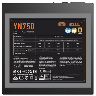 блок питания PCcooler YN750 750W P5-YN750-G1F Черный