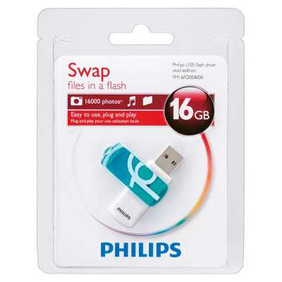 флешка Philips 16GB FM16FD05B/97 Белый, синий