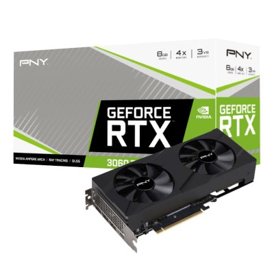 видеокарта PNY nVidia GeForce RTX 3060 Ti Vetro 2FAN 8Gb VCG3061T8LDFBPB1