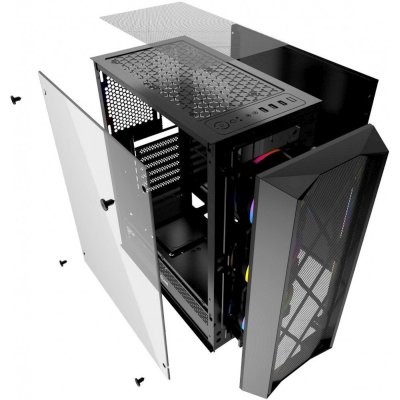 корпус PowerCase Rhombus X3 Mesh LED Black