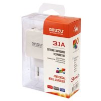 сетевое зарядное устройство Ginzzu GA-3315UW Белый