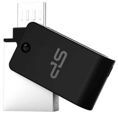 флешка Silicon Power 16GB SP016GBUF2X21V1K Черный, серебристый