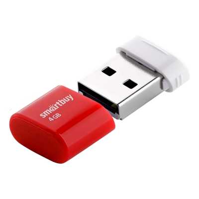 флешка SmartBuy 4GB SB4GBLara-R Белый, красный