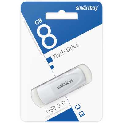 флешка SmartBuy 8GB SB008GB2SCW Белый